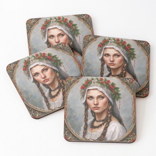 Item preview, Slavic Girl in Blossom Crown designed and sold by InnerGrow.