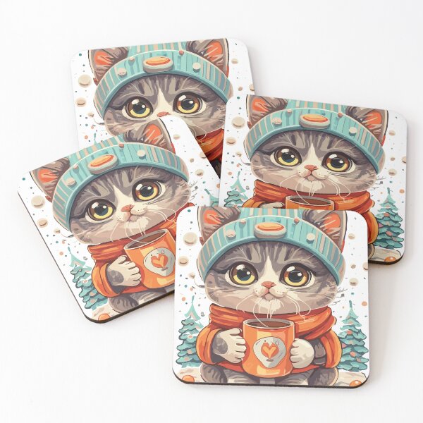Item preview, cat drinking coffee designed and sold by kadryshop.