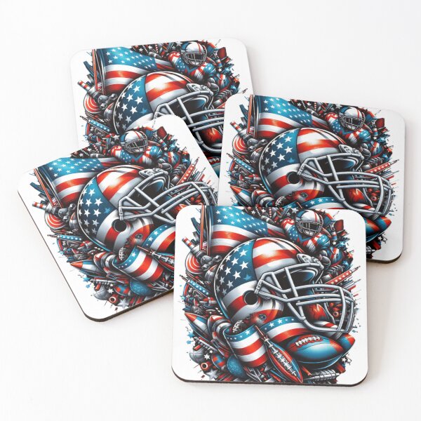 Item preview, American football fantasy design honoring the American flag designed and sold by Red, White & Blue Glory.