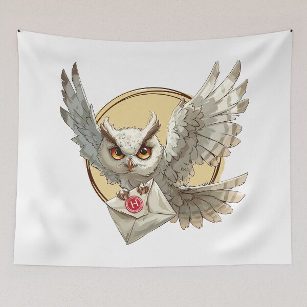 Item preview, A Snowy Owl carrying a sealed letter - Fantasy designed and sold by Fenay Designs.