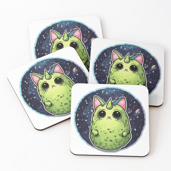 Item preview, Galactic Avocato Adventure: Kitty & Space Avocado - Trendy Fantastic Avogato Universe Art designed and sold by VeggiPower.