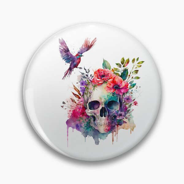 Item preview, Skull in Watercolour designed and sold by CeeLeeGifts.