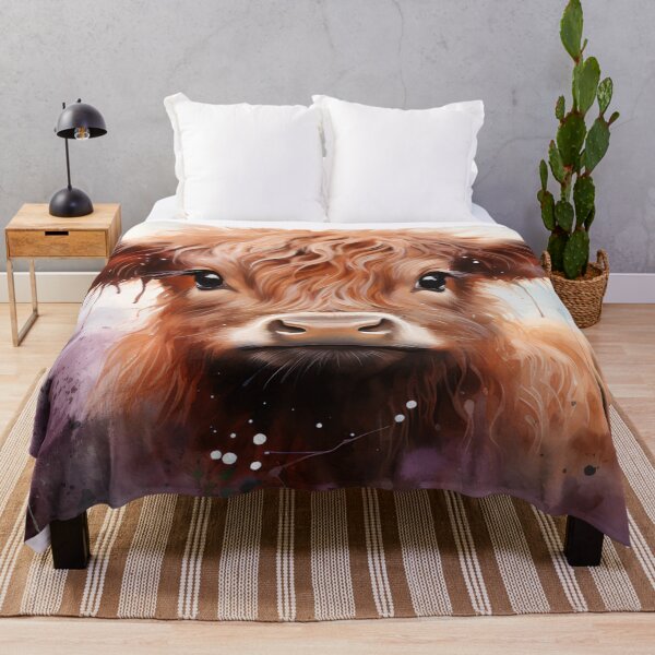 Item preview, Highland Cow Purple Watercolor designed and sold by jendrip.