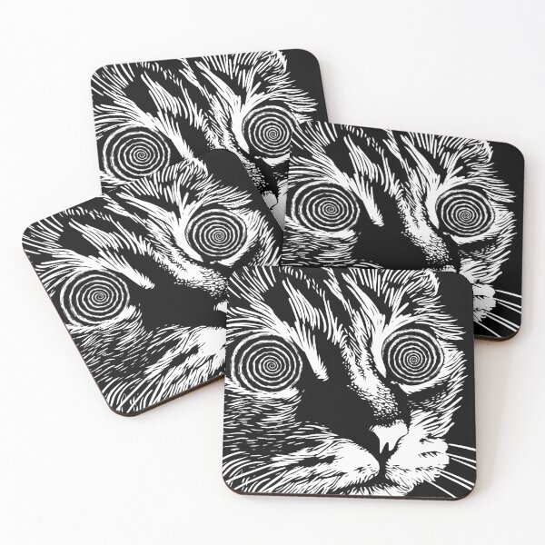 Item preview, Hypnotic Cat, Psychedelic Cat, Trippy Cat, Abstract Cat Portrait, Cosmic Horror,  Cat with Huge yes designed and sold by PrintShangri-La.