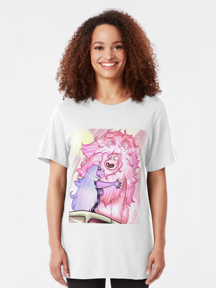 Alternate view of Amethyst Lion Cuddles Slim Fit T-Shirt