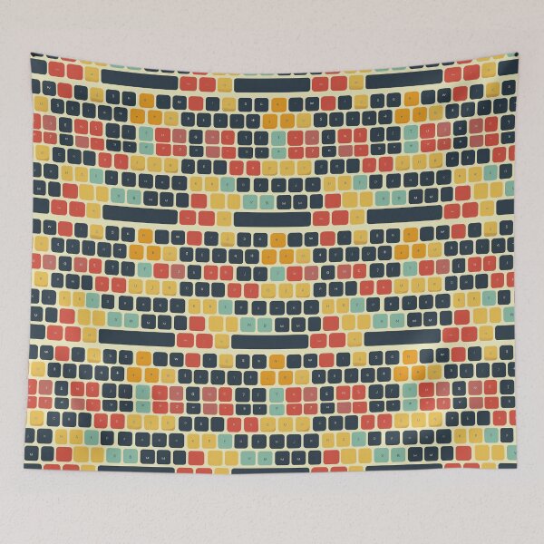 Item preview, Typing Symphony - Colorful Keyboard Pattern designed and sold by Sir Meow Meow.