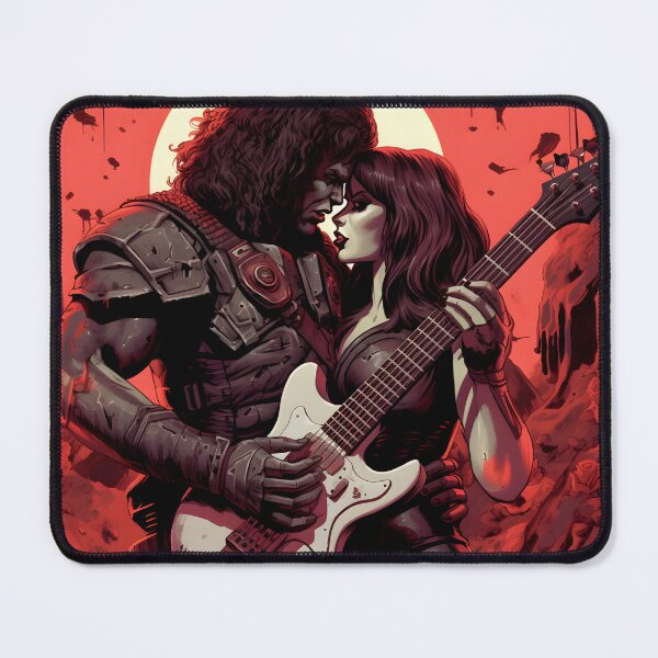 Item preview, Valentines day vintage retro heavy metal couple designed and sold by Anbe_design.