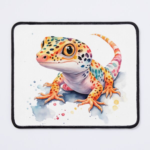 Item preview, Colorful Watercolor Cute Leopard Gecko designed and sold by anyasevchenko.