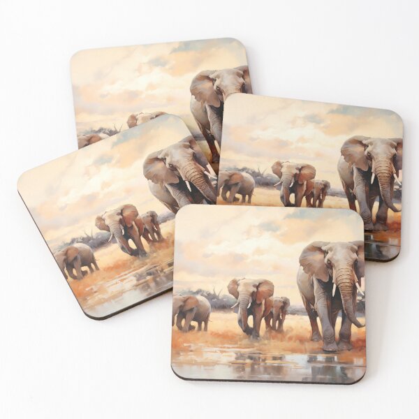 Item preview, Beautiful majestic and lovely safari wildlife elephant family with cute baby elephants artwork designed and sold by NBSStore.