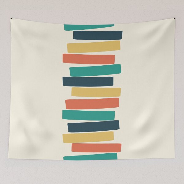 Item preview, Mid Century Modern Atomic Stacked Blocks Cream designed and sold by trdstudio.