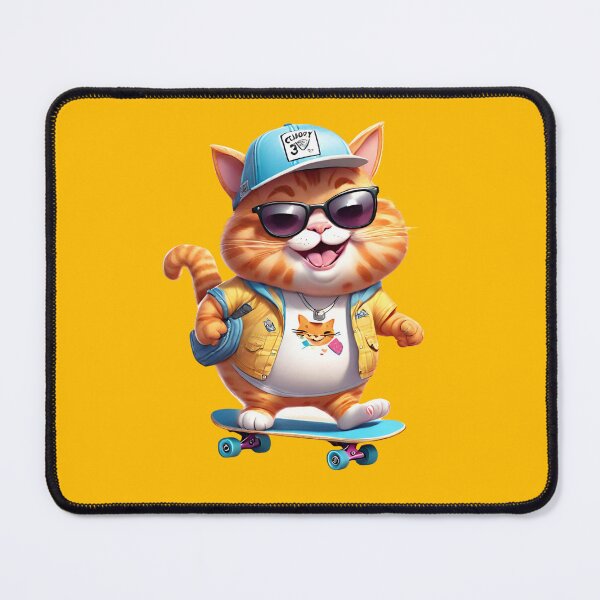 Item preview, Chubby Hip Skateboarder Kitty Cat designed and sold by Keffy.