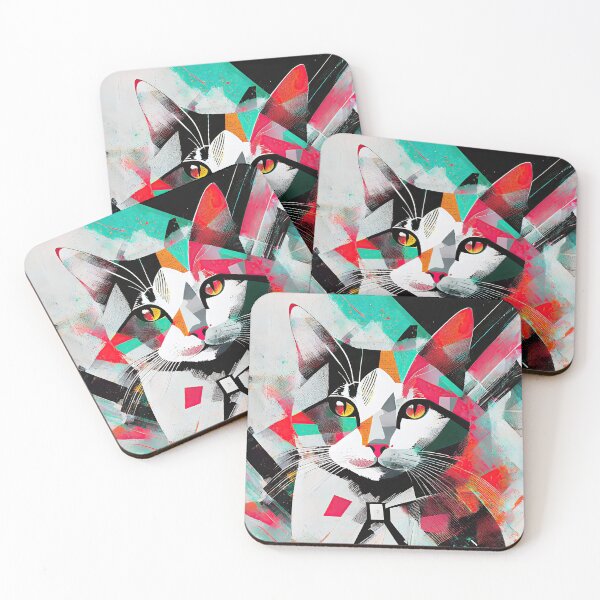 Item preview, Abstract Feline Flair: Geometric Cat Portrait designed and sold by bsilvia.