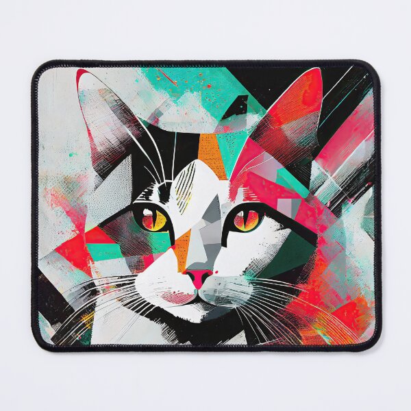 Item preview, Abstract Feline Flair: Geometric Cat Portrait designed and sold by bsilvia.
