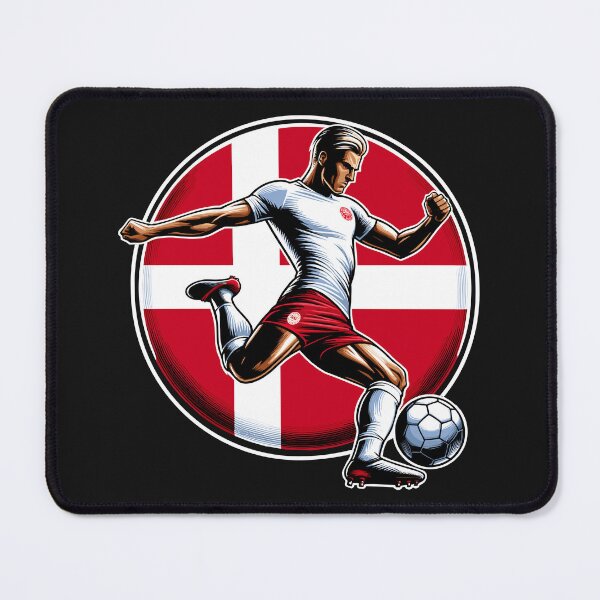 Item preview, Dynamic Denmark Soccer Star in Action - Vector Design designed and sold by SerhiiArt.