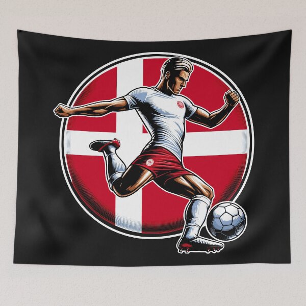 Item preview, Dynamic Denmark Soccer Star in Action - Vector Design designed and sold by SerhiiArt.
