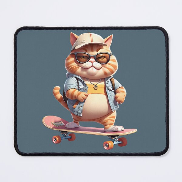 Item preview, Chubby Cool Skateboarder Kitty Cat designed and sold by Keffy.