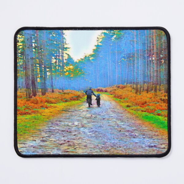 Item preview, Cycling in forest path in the woods designed and sold by santoshputhran.