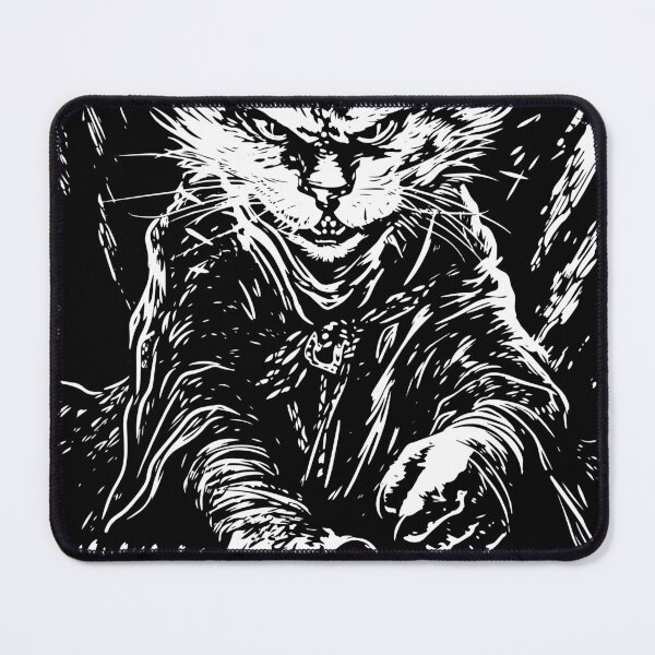 Item preview, Feudal Samurai Cat, Demonic Samurai Cat, Ominous Looking Samurai Cat designed and sold by PrintShangri-La.