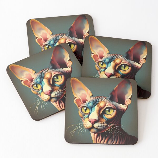 Item preview, Sphynx Serenade: De Kooning-Inspired Abstract Feline Beauty designed and sold by BastKittyStore.