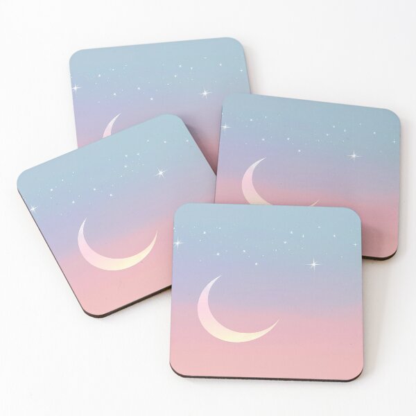 Item preview, Crescent moon and star with color pastel 1 designed and sold by Newbie Art.