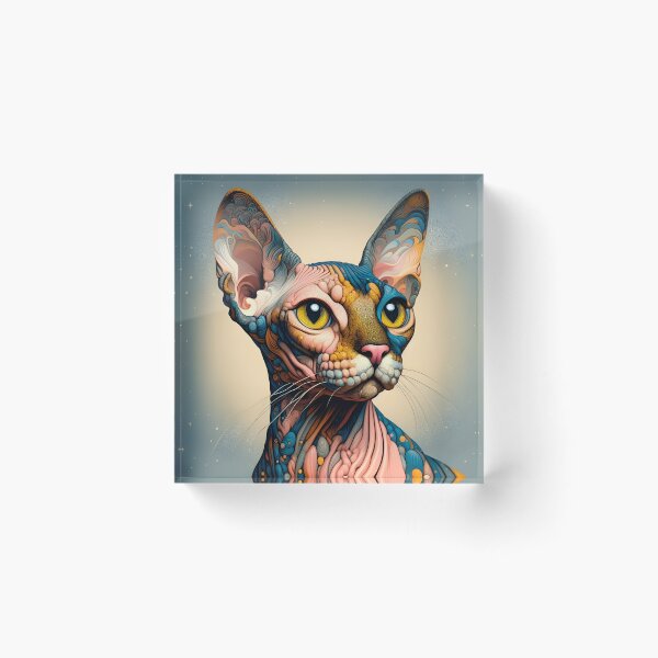 Item preview, Sphynx Serenade: De Kooning-Inspired Feline Elegance designed and sold by BastKittyStore.