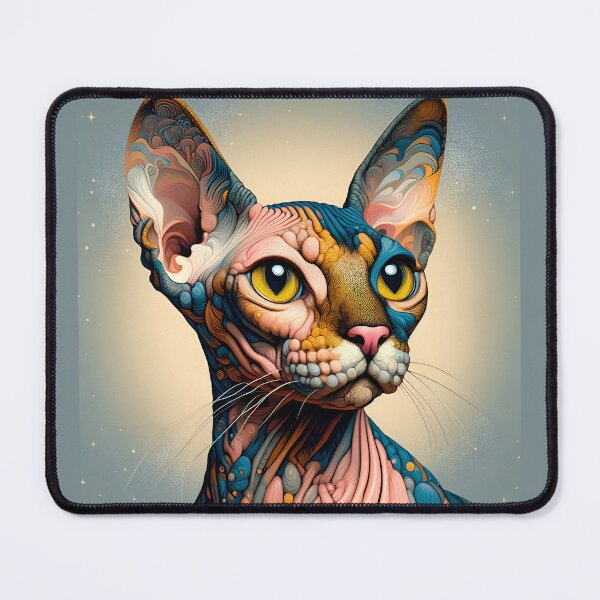 Item preview, Sphynx Serenade: De Kooning-Inspired Feline Elegance designed and sold by BastKittyStore.