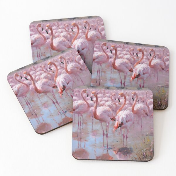 Item preview, PINK FLAMINGO OIL PAINTING designed and sold by PIGCASSOSAIART.