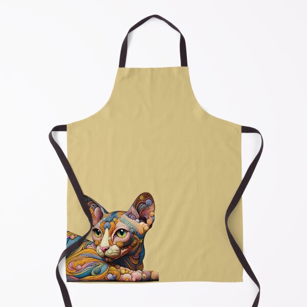 Item preview, Ethereal Sphynx: Abstract Elegance with De Kooning Flair designed and sold by BastKittyStore.