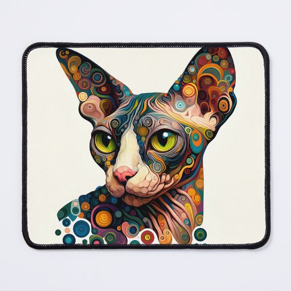 Item preview, Sphynx Serenade: Abstract Elegance in De Kooning Style designed and sold by BastKittyStore.