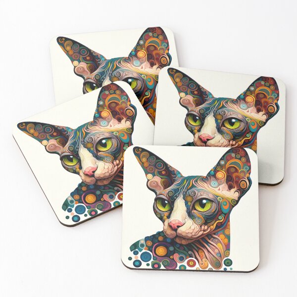 Item preview, Sphynx Serenade: Abstract Elegance in De Kooning Style designed and sold by BastKittyStore.