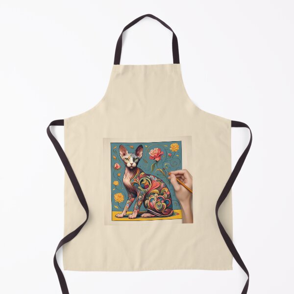 Item preview, Sphynx Serenade: De Kooning-Inspired Abstract Feline Art designed and sold by BastKittyStore.