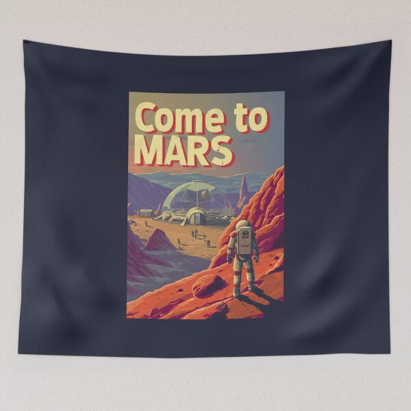 Item preview, Come to Mars - Vintage Poster Style - Sci-Fi designed and sold by Fenay Designs.