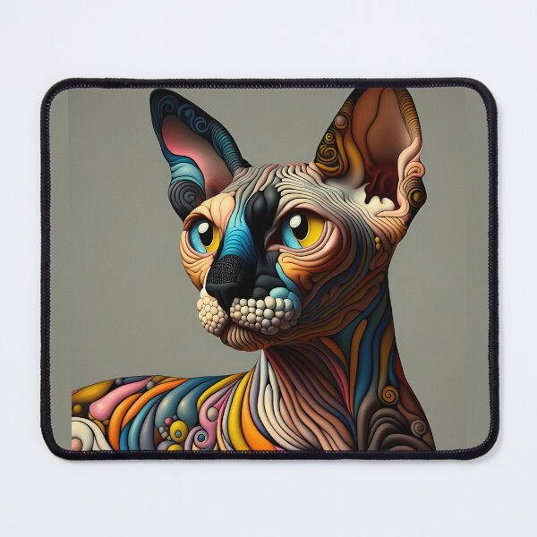 Item preview, Sphynx Serenade: Abstract Elegance, De Kooning Inspired designed and sold by BastKittyStore.