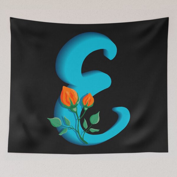 Item preview, Three dimensional capital letter E rose monogram designed and sold by CutieBlue.