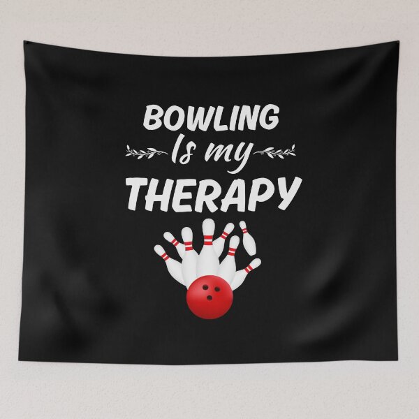 Item preview, Bowling is my therapy, bowling sport lovers saying, bowling game fan designed and sold by NBSStore.