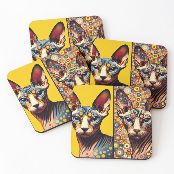 Item preview, Abstract Elegance: Sphynx Art Inspired by De Kooning designed and sold by BastKittyStore.