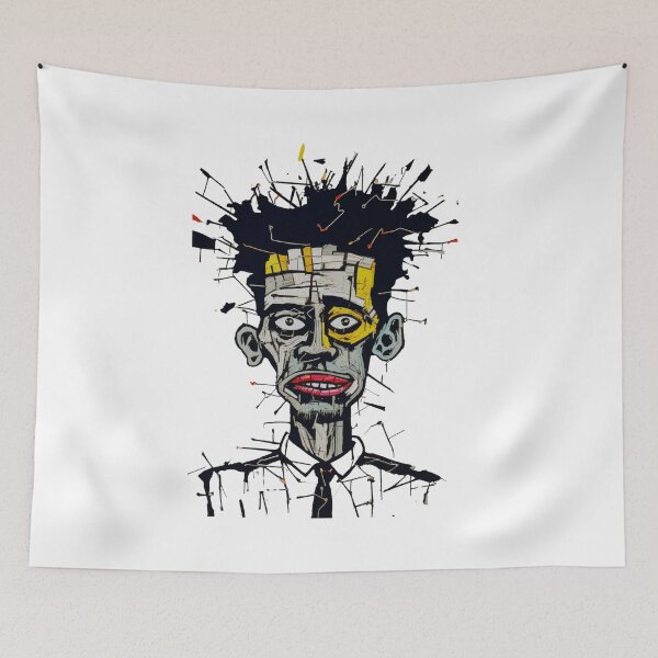 Item preview, Black & White Portrait With a Pop of Red and Yellow designed and sold by ZenEvoke.