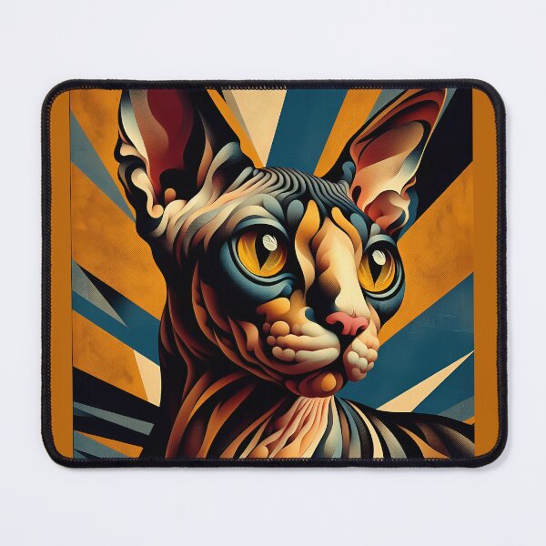 Item preview, Sphynx Serenity: Abstract Art Echoing De Kooning designed and sold by BastKittyStore.