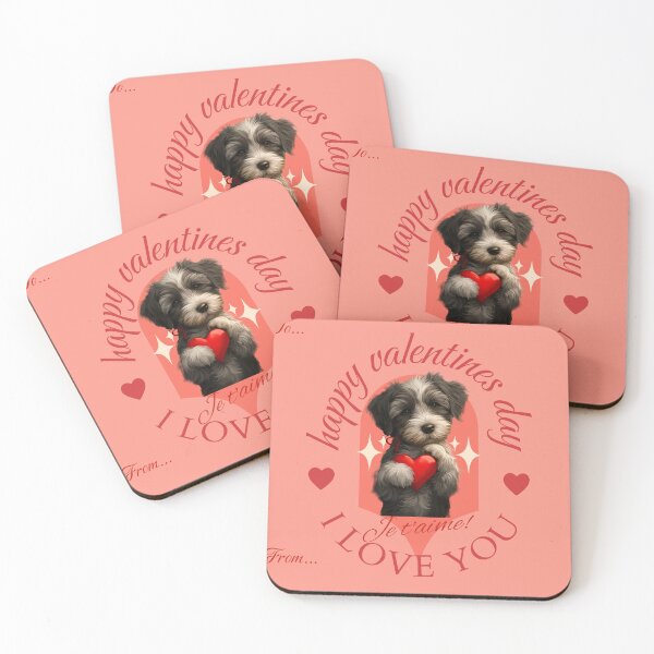 Item preview, I Love You Happy Valentines Day Puppy Label designed and sold by ZeptepiTrends.