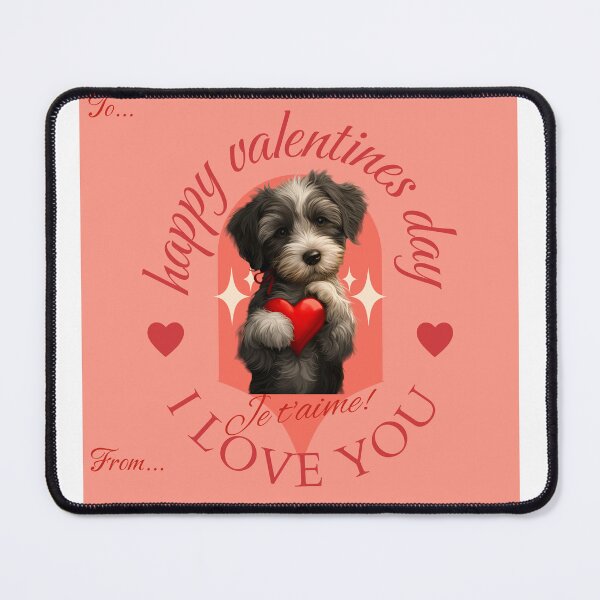 Item preview, I Love You Happy Valentines Day Puppy Label designed and sold by ZeptepiTrends.