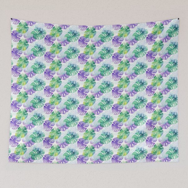 Item preview, Watercolour Purple And Green Monstera Melt designed and sold by HeyImFlooky.