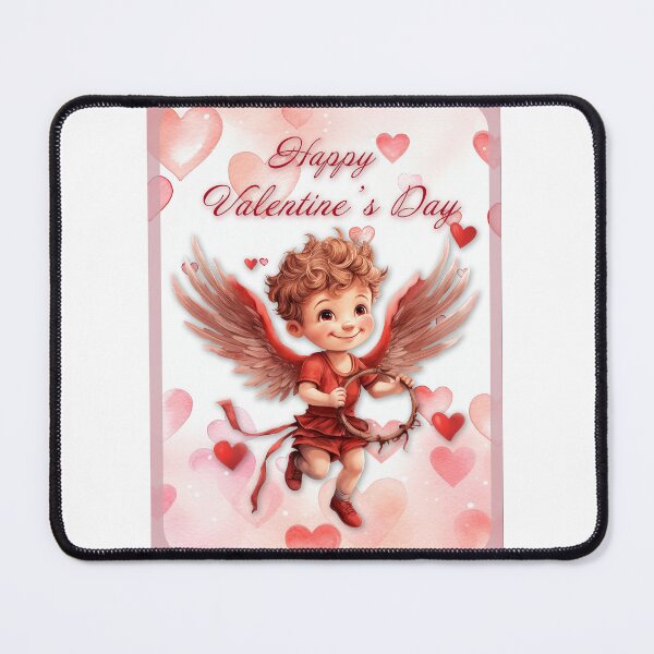 Item preview, Valentine card with baby angel Cupid with wings St Valentine's Day postcard Watercolor designed and sold by Createya.