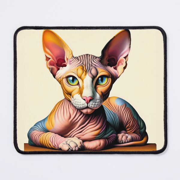 Item preview, Sphynx Reverie: Abstract Elegance Inspired by De Kooning designed and sold by BastKittyStore.