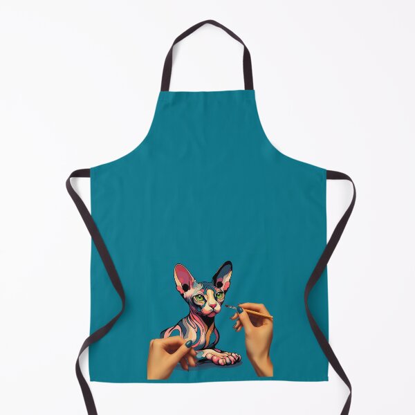 Item preview, Sphynx Reverie: Abstract Elegance Inspired by De Kooning designed and sold by BastKittyStore.