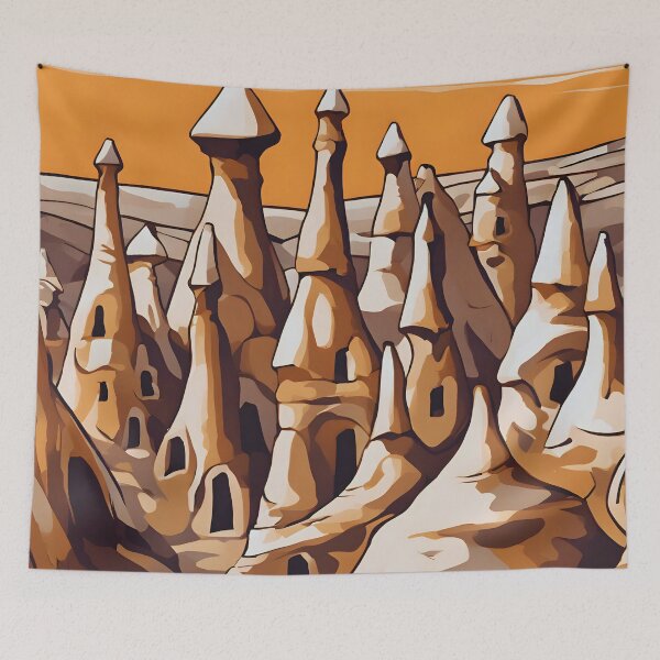 Item preview, Abstract Marvels in Cappadocia Fairy Chimneys designed and sold by colorvisionart.
