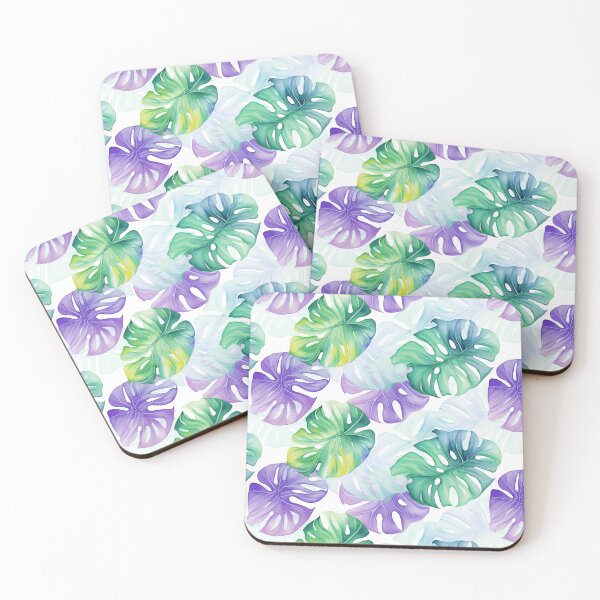 Item preview, Watercolour Purple And Green Monstera Melt designed and sold by HeyImFlooky.