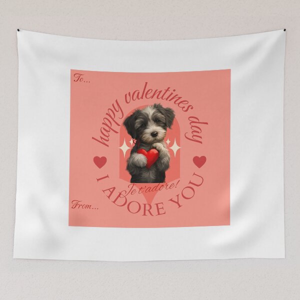 Item preview, I Adore You Happy Valentines Day Puppy Label designed and sold by ZeptepiTrends.
