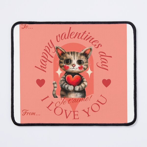 Item preview, I Love You Happy Valentines Day Kitten Label designed and sold by ZeptepiTrends.