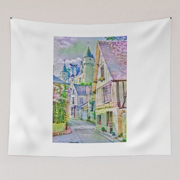 Item preview, European Style Little town in purple and green painting designed and sold by wel3kxial.