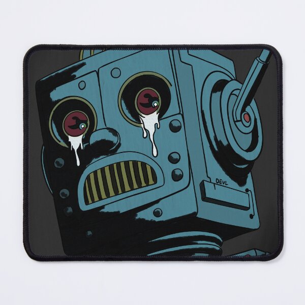 Item preview, Crying Robot Sci fi Robot UFO Dystopian Sad designed and sold by DEVL-ART.